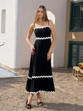 Contrast Color Ruched Backless Cami Dress
