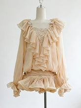 Ruffles Long Sleeve Mesh Mini Dress