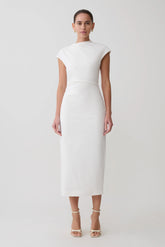 Lorena Cotton Midi Dress - White