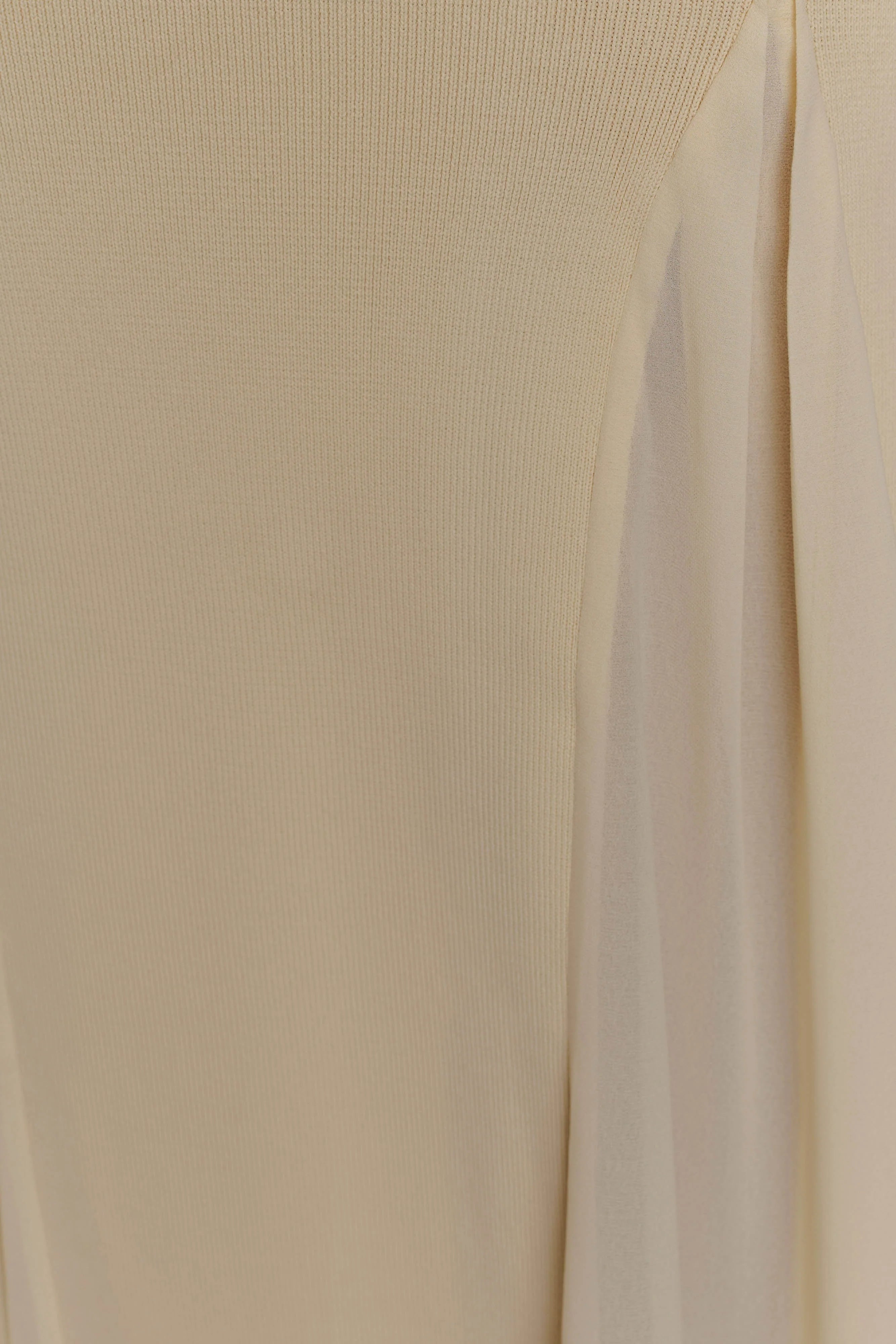 Soleil Knit And Mesh Halter Maxi Dress - Cream